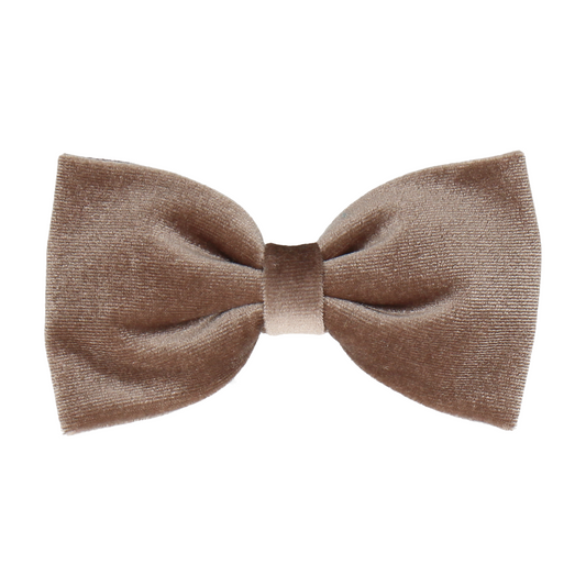 Truffle brown velvet bow tie 